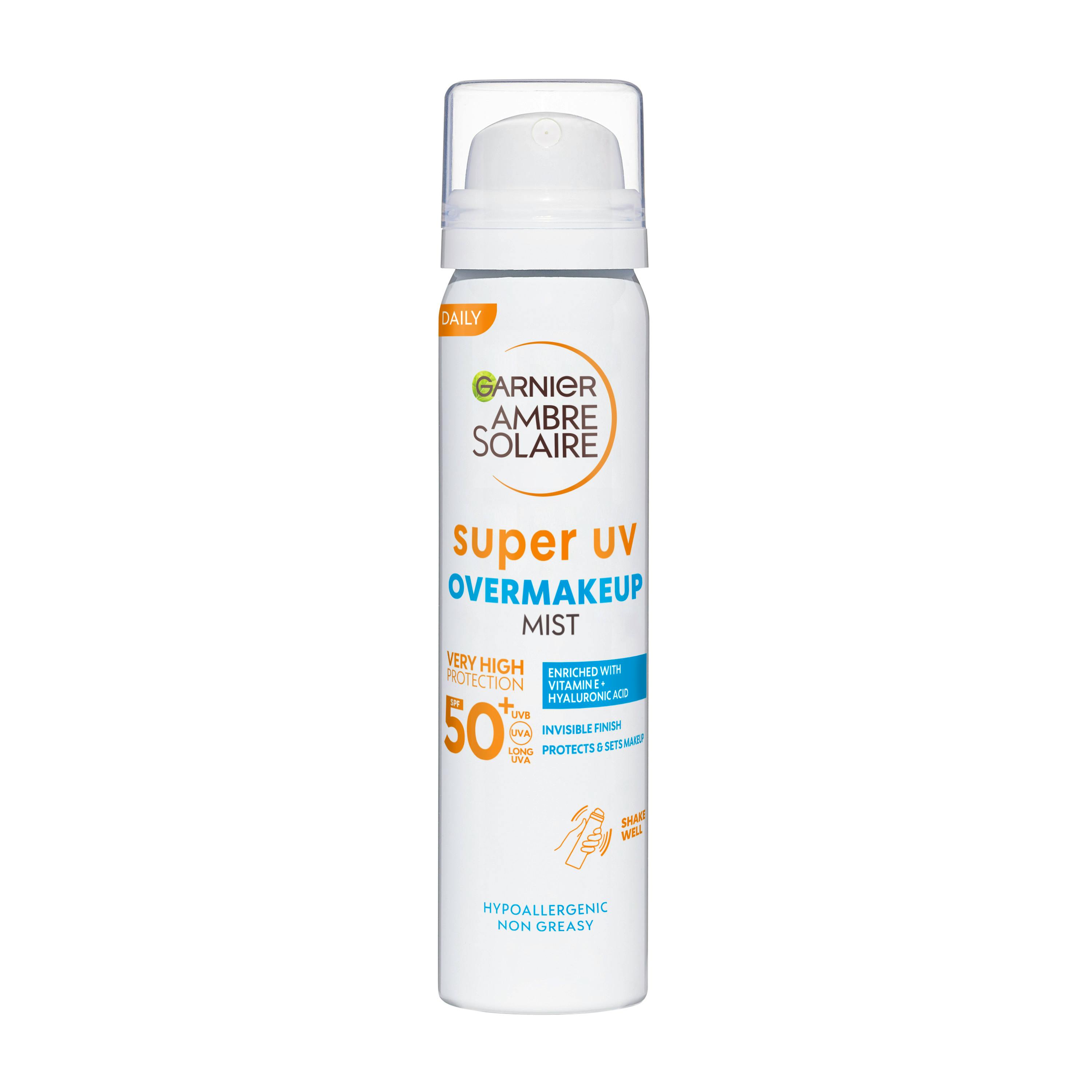 Garnier Ambre Solaire Super Over Makeup Mist With Hyaluronic Acid Spf50